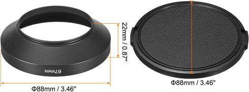 PATIKIL 67mm Lens Hood, Wide Angle Matte Surface Anti-reflective Inside Hood with Cap and Cleaning Cloth for Camera Lens, Black for Nikon, for Fujifilm, for Pentax, for Leica