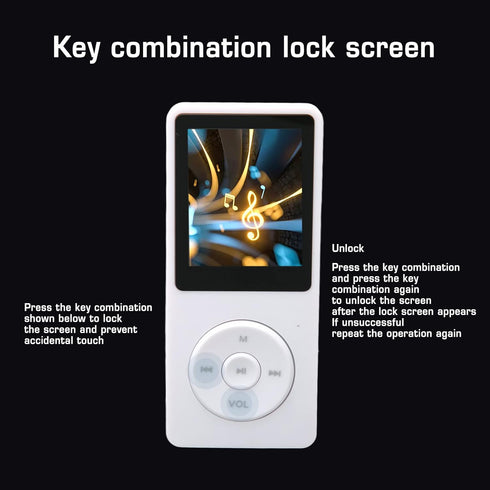 Zopsc MP3 MP4 8GB 64GB 30 Player, Memory Expandable, Hour Playback Lossless Sound, Lightweight Portable White