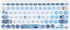 Silicone Keyboard Cover Skin for Logitech K380/Pebble Keys 2 K380s Multi-Device Bluetooth Keyboard, Gray Blue Flowers