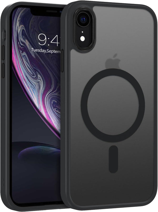 Telaso iPhone XR Case - Shockproof, Anti-Scratch, Matte Black, Full Body Protection, Compatible with MagSafe Charging.