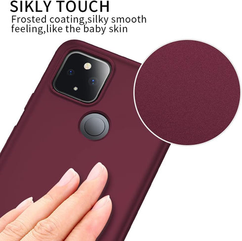X-level Google Pixel 4a 5G Case, Thin Ultra Slim Fit Mobile Phone Case, Soft Flexible TPU, Light Coating Grip - Wine Red