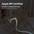 LED Light Up iPhone Flowing Multi Charging Cable, 3-in-1 MFi Certified Lightning Cable with USB-C & Micro USB, 4FT