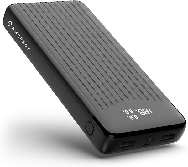 Amcrest 26800mAh USB C Power Bank, Portable Charger with Fast Charging 22W PD 3.0, Type C Battery Bank with LED Display