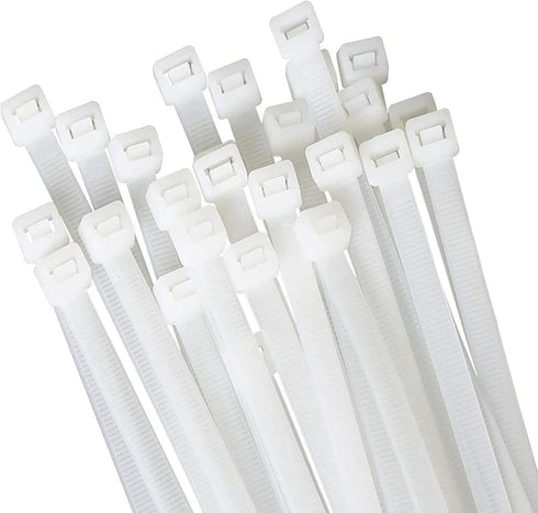 100 Pcs 18 Inch White Zip Ties, Large Cable Ties for Outdoor Use, 60 Pounds Tensile Strength