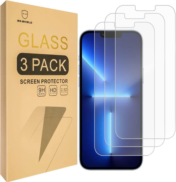 Mr.Shield Screen Protector for iPhone 14 Plus & 13 Pro Max - 6.7 Inch Tempered Glass, 9H Hardness, 3 Pack