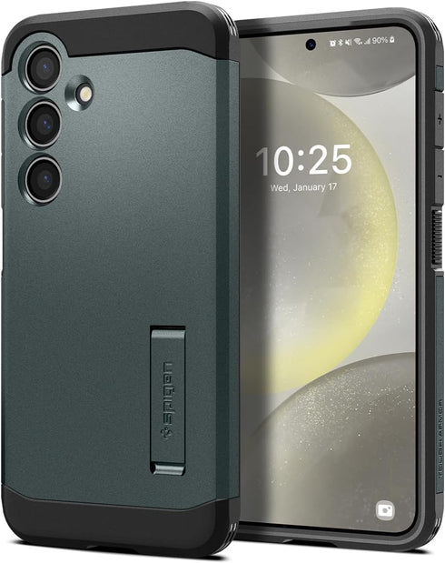 Galaxy S24 Case by Spigen Tough Armor (2024) - Abyss Green, Military-Grade Protection.