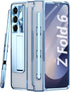 Rugged Full Body Protective Case for Samsung Galaxy Z Fold 6, with Pen & Screen Protector, Camera Lens Cover - Blue