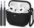 ATUAT Compatible with AirPods 3 Case, Protective Silicone Cover for 3rd Generation Case 2021, Wireless Charging - Black