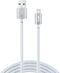 XYS-L10604B 10 Ft Charge and Sync USB to Lightning Braided Cable, White