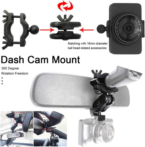 SYCOOVEN Dash Cam Mount, Car Interior Holder, Camera Bracket, Rear View Mirror Holder, Universal Dash Camera Rear View