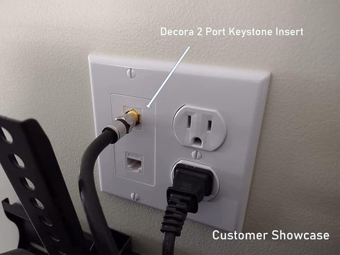 QuickPort Decora Keystone Insert, 6 Port, 1 Pack White