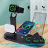 6 in 1 Wireless Fast Charger (Black) Charging Station for iPhones, Smart Phones, Airpods, Smart Watches with USB