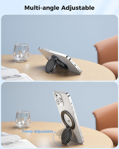 SUPERONE Magnetic Ring Holder for MagSafe Dual-Side Magnetic, Removable Gym Phone Grip with Kickstand for iPhone