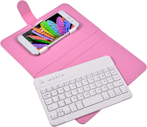 VBESTLIFE Universal Bluetooth Keyboard Sleeve with Stand, Compatible with 4.5''-6.8'' Cellphones for Android, iOS,