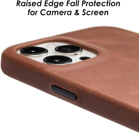 Wilken Leather Wrapped Case for iPhone 12 Pro Max | Brown | Compatible with MagSafe & Wireless Charging | Top Grain