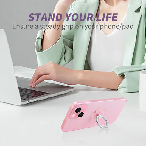 Cell Phone Ring Holder, Transparent 360° Rotation Finger Stand, Clear Kickstand Compatible with Most Phones, Tablets