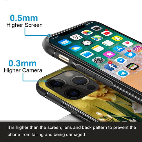 iPhone 11 Pro Max Case Compatible, Butterfly Golden Sunflower Pattern Design Hard PC Back Cover, Non-Slip TPU for Women