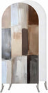 Jnbasdffb Brown Beige Color Blocks Wedding Arch Cover, Stretchy Spandex Arch Backdrop Stand