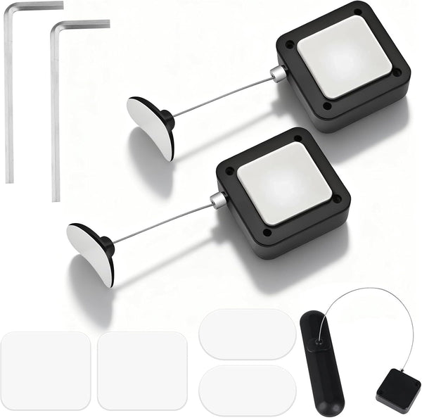 HINGTAI 2Pcs Retractable Remote Control Tether, Remote Control Leash Holder Kit Includes Adhesive