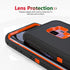 Heavy-Duty Case for Samsung Galaxy S9 Plus, Rugged Shockproof Drop Protective Cover - Black + Orange
