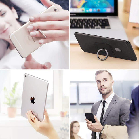 Cell Phone Ring Holder Stand Transparent Finger Grip Loop 360 Degree Rotation (2 Silver 2 Black)