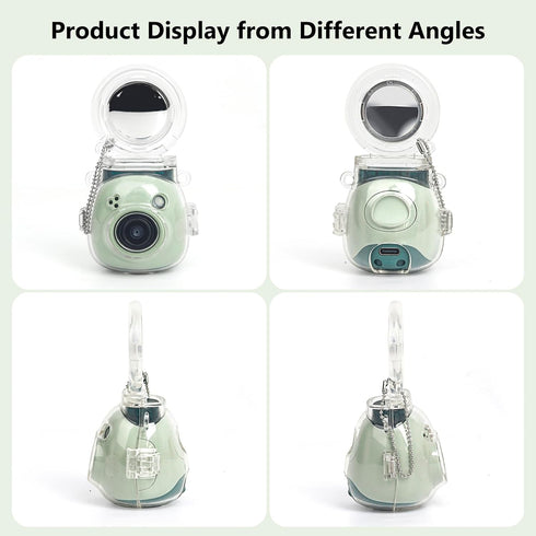 MUZIRI KINOKOO Fuji Mini Pal Camera Clear Case with Selfie Mirror - Hard PC Crystal Clear Protective Case for Instax