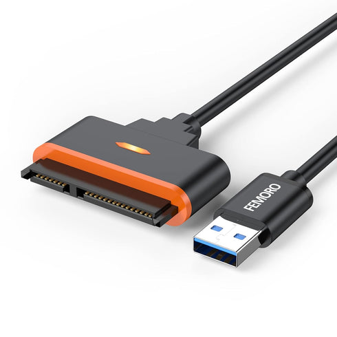FEMORO SATA to USB 3.0 Adapter, SATA III 5Gbps Data Transfer Converter Cable for 2.5 Inch SSD