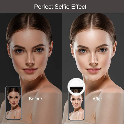 Selfie Ring Light, QIAYA Portable Clip Selfie Light with 36 LED for Smartphone Photography and Camera Video
