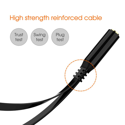 Maeline Headphone Splitter Adapter, 3.5mm Mic Cable for Computer, Headset 3.5mm Female to Dual Male