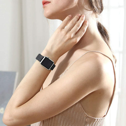 POWER PRIMACY Leather Bands Compatible with Apple Watch, 38mm 40mm 41mm 42mm Series 10, Genuine Leather Strap