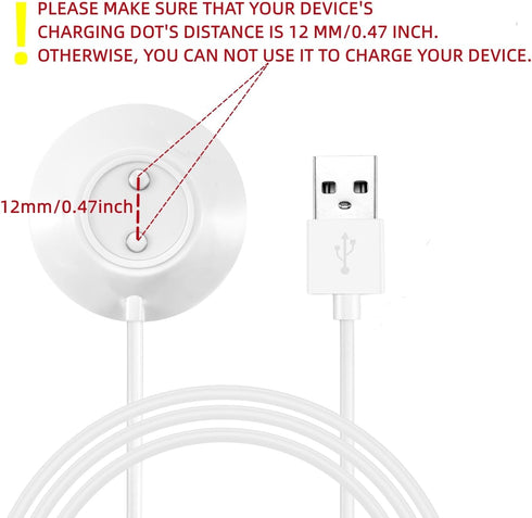 Rose Replacement Charger, 12mm Magnetic Dock Station Fast Charging USB Cable for Rose Only - 2.5Ft