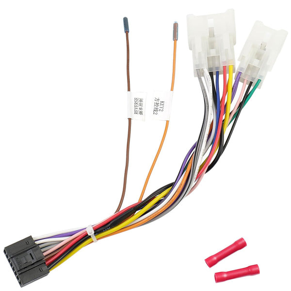 16Pin ISO Android Radio Stereo Wiring Harness with Butt Connector, SWC Cable Replacement for Toyota and Subaru