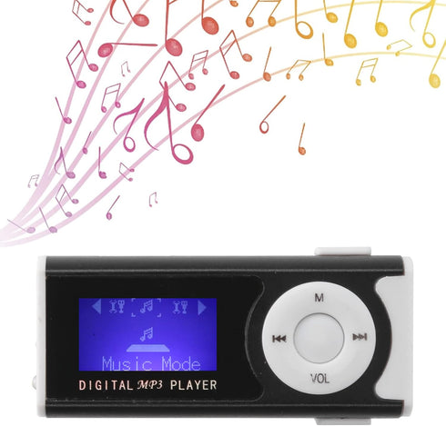 ASHATA MP3 Player with Back Clip, Mini MP3 Music Player with Earphone and