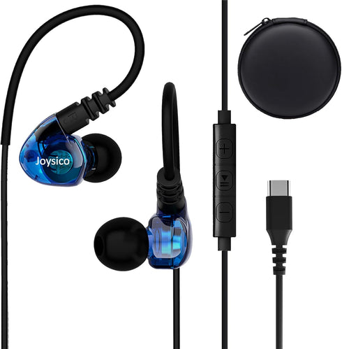 USB C Headphones Wired Type C Earbuds with Microphone, Sport Running in-Ear Earphones for iPhone 15, Samsung, Android