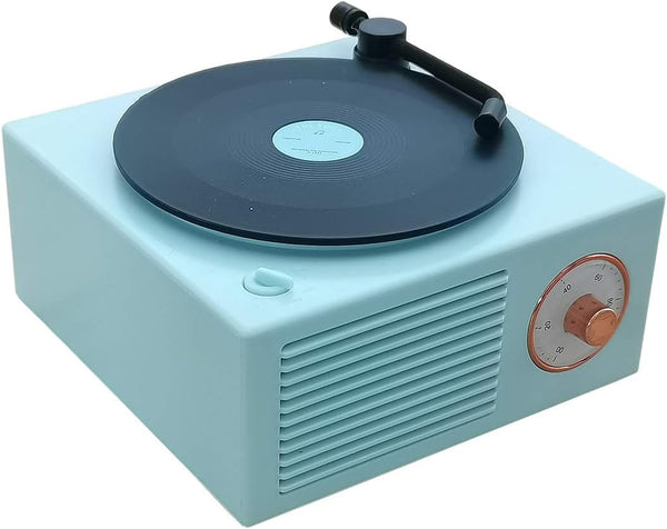 Old Fashioned Classic Style Bluetooth Speaker, Green Vinyl Record Player Style, Cute Look, Creative Gift for Girls