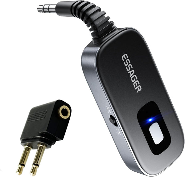 ESSAGER Bluetooth Car Adapter,Noise Cancelling 3.5mm AUX Bluetooth Receiver for Car,Wireless Audio Receiver