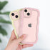 Anuck 13 for iPhone Case Wavy Edge Clear Back Design, Anti-Slip Grip Cute Wave Curly Frame Shape Shockproof Soft TPU