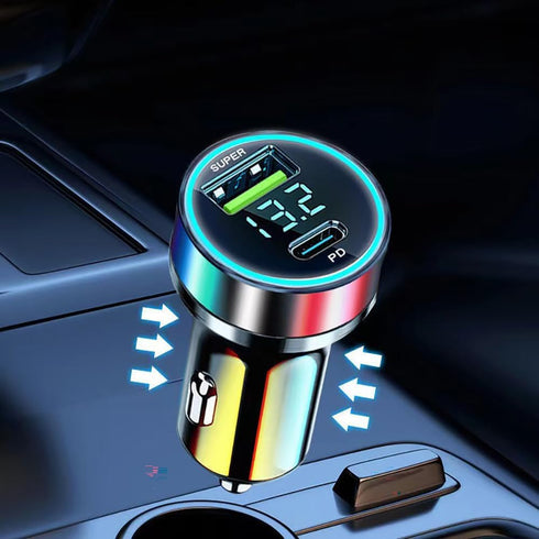 60W USB C Car Charger Adapter with Voltage Detection, PD30W+QC3.0 Fast Charge for iPhone/Android/Samsung/iPad Pro