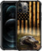 TnXee iPhone 12 Pro Max Case, Wood Grain American Flag Alligator Pattern, Shockproof & Anti-Scratch for Men & Women.