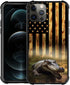 TnXee iPhone 12 Pro Max Case, Wood Grain American Flag Alligator Pattern, Shockproof & Anti-Scratch for Men & Women.