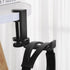 All Aluminum Foldable Headphone Holder for Desk, Universal Headphone Stand, Backpack Hook, Under Desk Clamp Hook (Black)