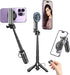 XO Simple is Beauty Magnetic Tripod for iPhone with Remote Control,4-in-1 Portable Selfie Stick with Extendable