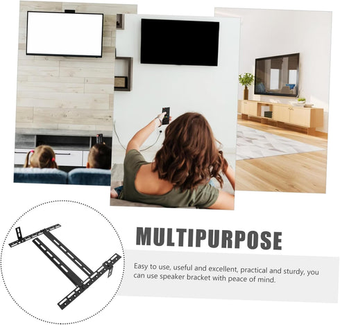 Angoily Heavy Duty Metal Speaker Mount Bracket - Easy Install TV Stand Accessory
