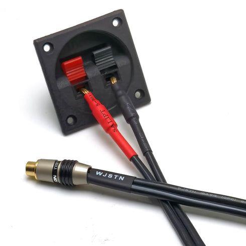WJSTN RCA Speaker Adapter - RCA to Flex Pin Banana Plug Adapter, 6 inches, 2Pack