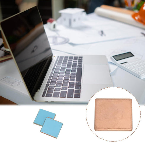 MECCANIXITY Heatsink Copper Sheet Shim - 1.5mm Thickness, 20 x 20mm Pads with Thermal Conductive Adhesive Tape