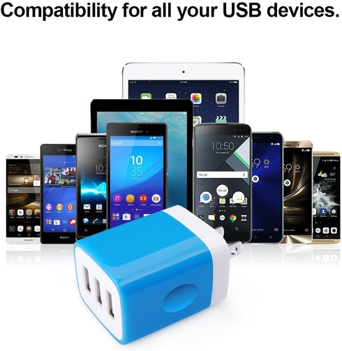Sicodo USB Wall Charger, 2-Pack Universal 3.1A Quick Wall Plug Charger Cubes for iPhone and Samsung