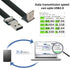 cablecc USB 2.0 Type-A Male to Male Data Flat Slim FPC Cable Down Angled 90 Degree for FPV, Disk, Scanner & Printer 20CM