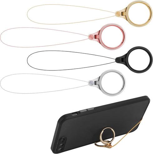 Cobee Cell Phone Ring Straps, 4 Pcs Phone Finger Ring Holders, Phone Grip Holder, Phone Loop Charm, Phone Ring