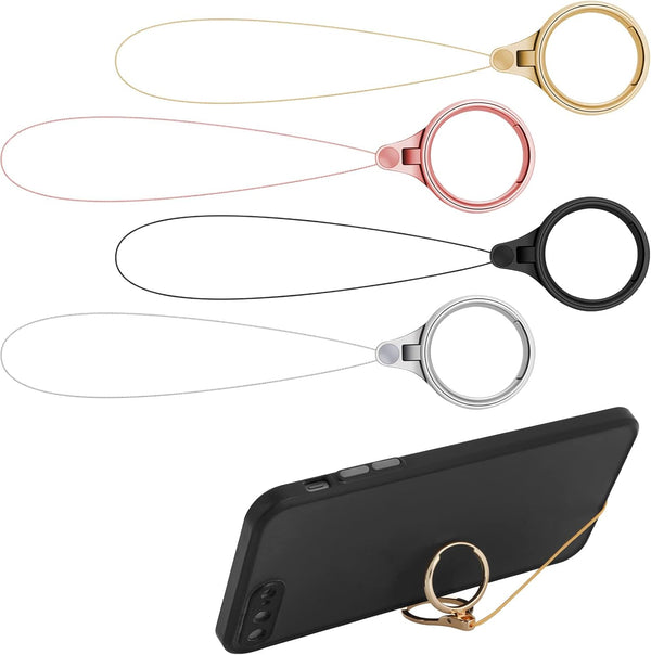 Cobee Cell Phone Ring Straps, 4 Pcs Phone Finger Ring Holders, Phone Grip Holder, Phone Loop Charm, Phone Ring