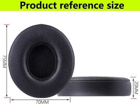 Replacement Ear Pads for Beats Solo 2.0 3.0 Wireless Headphones, Soft Comfort Protein Leather Memory Foam (Black)
